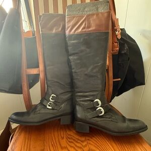 Brighton Black and Brown Heeled Boots